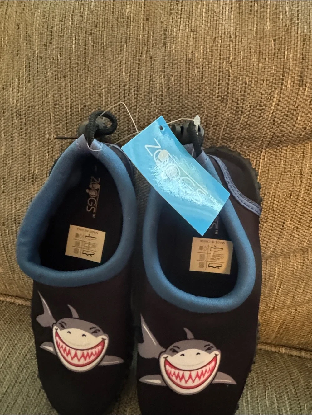 ***2/$15***  Kids Shark Slip-On Water Shoes in Black and Blue